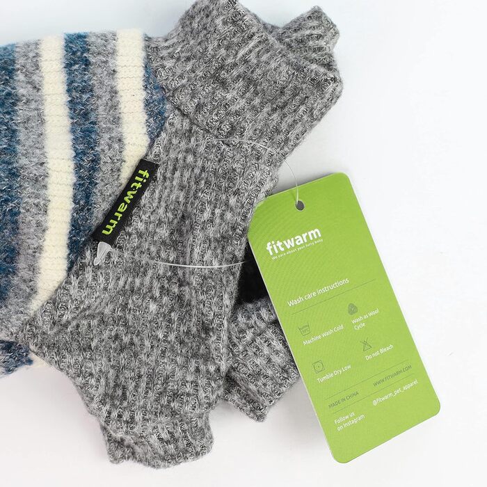 Зимовий одяг для собак Fitwarm: стильний рогатий светр-піжама з довгим рукавом для собак, теплий одяг для котів та собак, сірий, великий розмір