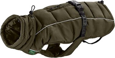 Накидка для собак HUNTER Paxson для такс, оливковий колір, водонепроникна та тепла, з підкладкою, для захисту від негоди, світловідбиваюча, для маленьких собак з довгим тулубом, розмір (40)