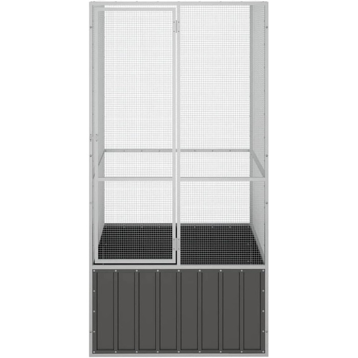 Вольєр для птахів Homgoday 111x107x211,5 см, оцинкована сталь, антрацит