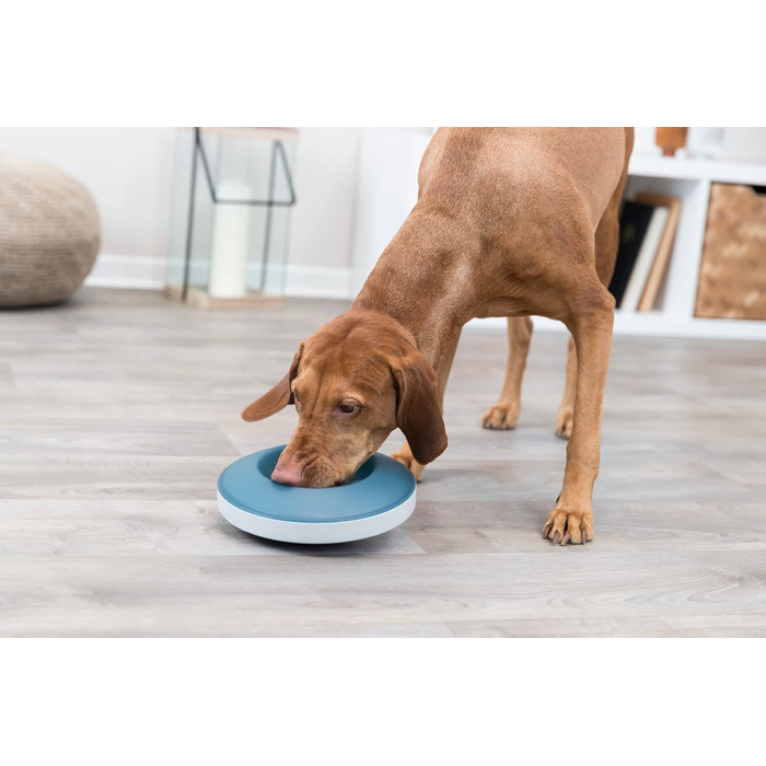 Килимок для повільного годування TRIXIE Slow Feeding Anti Schling Matte Pillars, TPE, Ø 35 см, сірий/блакитний