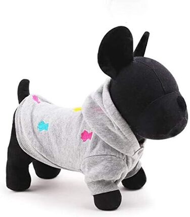 Флісовий теплий костюм-піжама для собак - флісовий худі для маленьких та середніх собак, Французький бульдог, Даксель, Чихуахуа, сірий колір