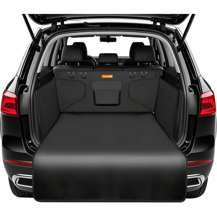 Захист для багажника автомобіля Alfheim для собак - водовідштовхувальний та легкий у догляді - універсальний. Чорна килимок для багажника з захистом краю завантаження (Чорний)