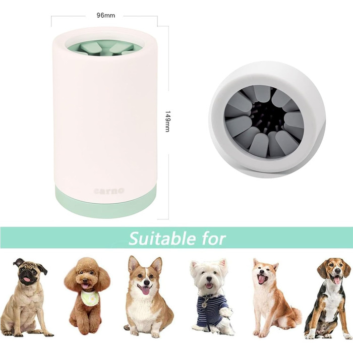 Очисник лап для собак, силіконовий, портативний. Видаляє бруд та сміття з лап собаки з рушником. Зелений колір