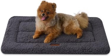 Килимок для собак Joydeco 74x53 см - двосторонній, з флісу, для переносок та кліток. Підходить для середніх та маленьких собак. Темно-сірий колір