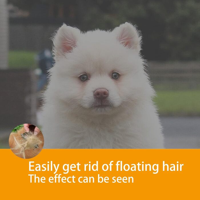 Гребінець для собак та котів з довгою шерстю, 2-етапний, для видалення підшерстя, з цинкової сплави, довговічний, делікатний до шкіри, ефективний проти ковтунів та випадаючого волосся (сріблястий)