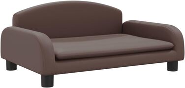 Ліжко для собак та котів з екошкіри, 70x45x30 см, коричневе - зручне, водонепроникне та довговічне