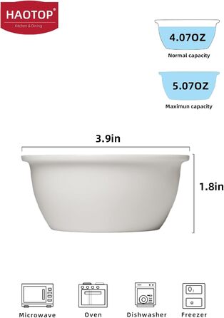 Миска для котів та дрібних тварин HAOTOP, керамічна, біла, 9,9 x 4,6 см