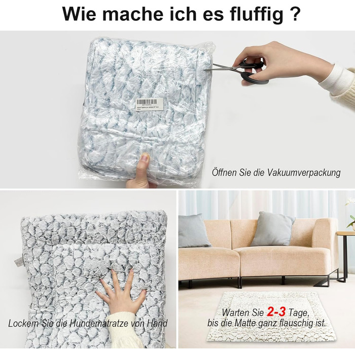 Крісло-ліжко для собак середніх порід 75x50 см з м'яким ворсом та антиковзною основою, сірого кольору, в мармуровому стилі