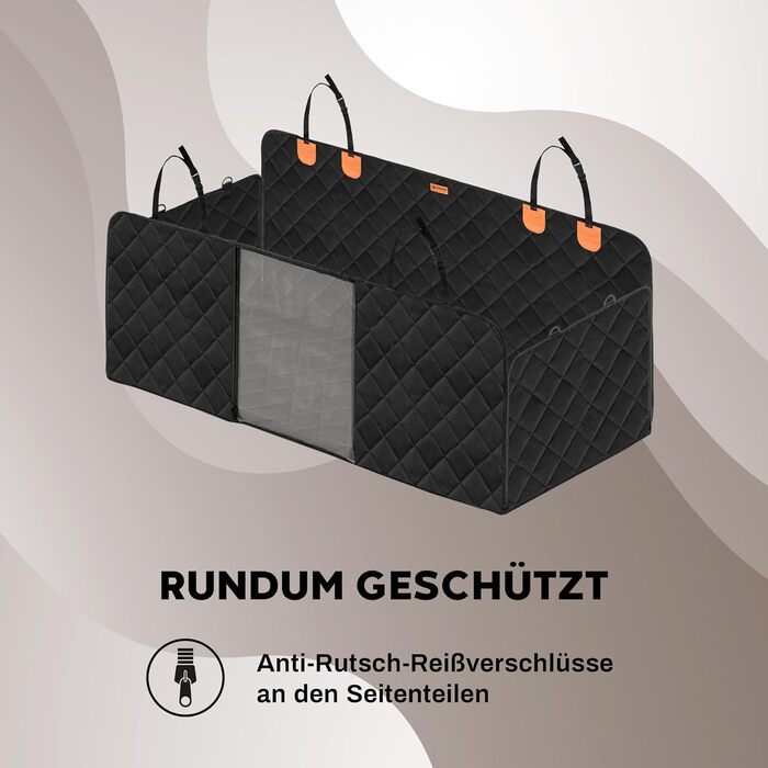 Захист для заднього сидіння автомобіля для собак Hainberger: водовідштовхувальний, стійкий до подряпин, з боковим захистом та оглядовим вікном, 137x147 см