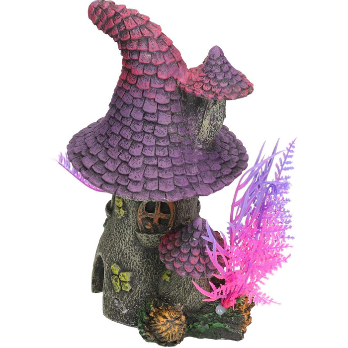 Будиночок Koboldhaus Rosewood Blue Ribbon 911791 з фіолетовим дахом для акваріума та акваріумістики