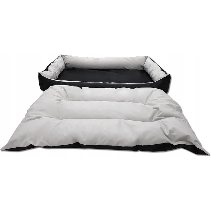 Ліжко для собак великих порід Odolplusz, корзина, диван для тварин, 150x105 см (чорний + графітовий сірий)