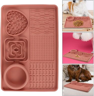 Килимок для собак - повільний годівник великого розміру з присосками, антиковзаюча поверхня, легко миється, сприяє повільному годуванню, підходить для цуценят та домашніх тварин