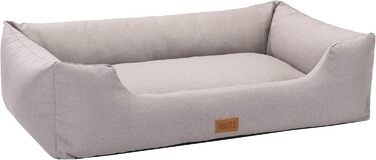 Крісло-ліжко для собак MSS e.K. з м'якою подушкою та знімним велюровим покриттям, 60 x 44 x 23 см. Підходить для великих собак, колір бежевий