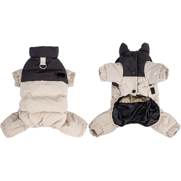 Зимова куртка для собак - водонепроникний костюм для маленьких та середніх собак (жовтий, бежевий, S)