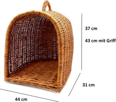 Транспортна переноска для кота MyBer® з плетіння лози, переноска для кота, котяча печера, переноска для дрібних тварин, K5-080-SK-SWKB