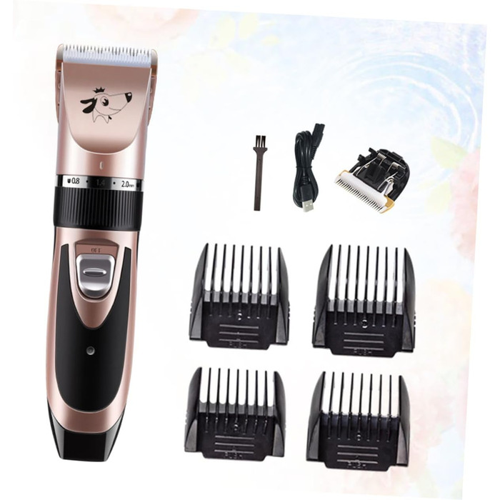 Електрична машинка для стрижки котів Supvox - набір для догляду за домашніми тваринами, рожеве золото