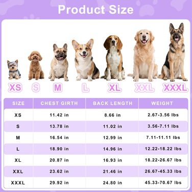 Піжама для собак Bienbee, комплект 4 шт. (серця, квіти), розмір M, дихаюча, еластична, для дрібних, середніх та великих собак, цуценят, хлопчиків та дівчаток