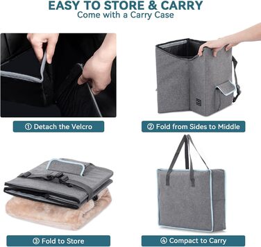 Автокрісло для собак Petsfit на заднє сидіння, для середніх та 2 маленьких собак, з підстилкою та ременями безпеки