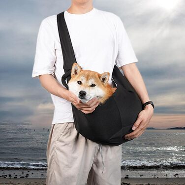 Транспортер для домашніх тварин, сумка-переноска для собак та котів з регульованим ременем - Чорна переноска для маленьких тварин, для подорожей та прогулянок