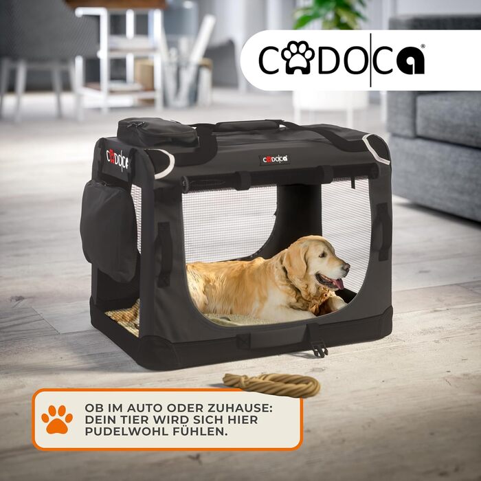 CADOCA® Складана переноска для собак, 70x52x50 см, антрацит