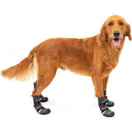 Чоботи для собак Kurgo Blaze Cro - захист лап на всі сезони - водовідштовхувальні, світловідбиваючі, неслизькі - комплект з 2 шт. - Сірий (M)