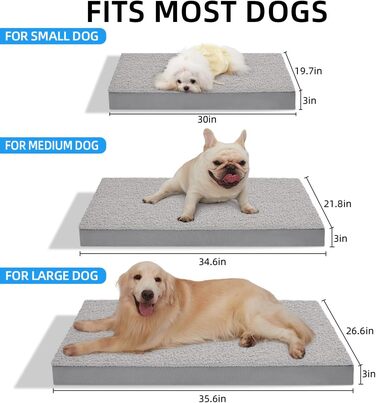 Ортопедичне ліжко для собак ABE, великі та середні породи, знімний чохол, 76x66x8 см