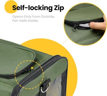 Транспортна переноска для котів та собак Conlun, зелена, L, розкладний дизайн