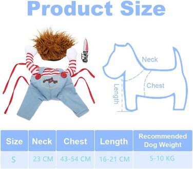 Костюм на Хелловін для собак, карнавальний костюм для домашніх тварин, вечірній набір для рольових ігор, костюми для собак, червоний (S)