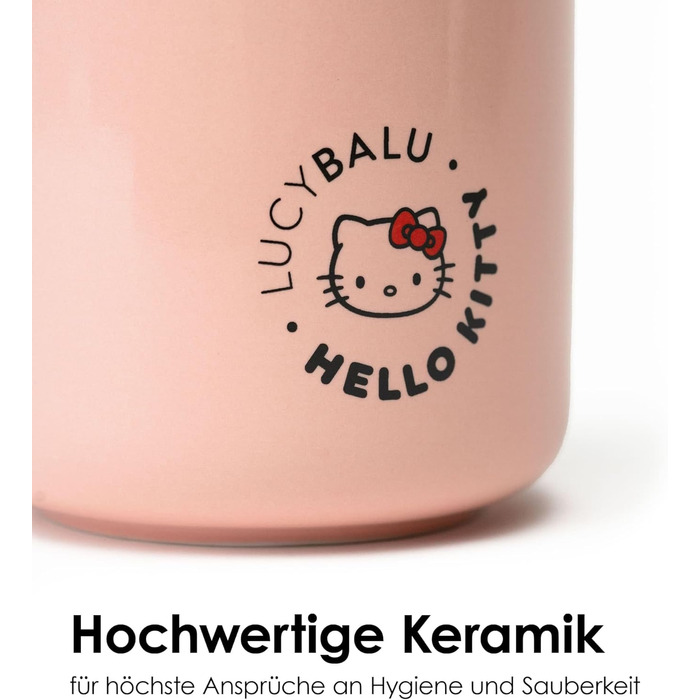 Герметична коробка для зберігання корму для котів LucyBalu X Hello Kitty, рожева, контейнер для сухого та вологого корму, лоток для ласощів