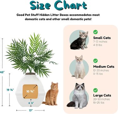 Квіткова кімната для кота Courtyard від Good Pet Stuff: закритий лоток з фільтром, легкий у догляді, біла береза