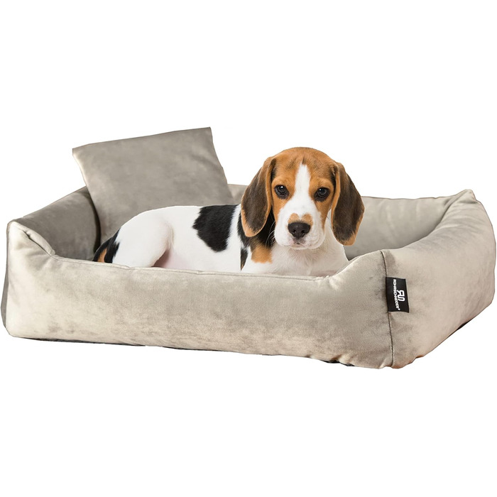 М'яке та зручне ліжко для собак Roé - ліжко-печеринка для маленьких собак, включає пакети для збору відходів (M, Taupe)