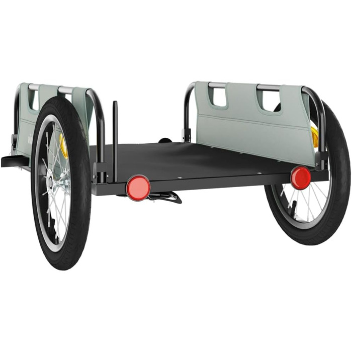 Причіп для велосипеда для собак, сірий, з оксфордської тканини та металу. Зручний для транспортування, легко монтується.