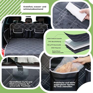 Рампа для собак у багажник авто з захистом, 4 сходинки, 55–76 см, до 70 кг, складана, з килимком