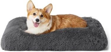 М'яке ліжко для собак BEDSURE середнього розміру - 74x53x8 см, миється, з неслизьким дном, темно-сірий