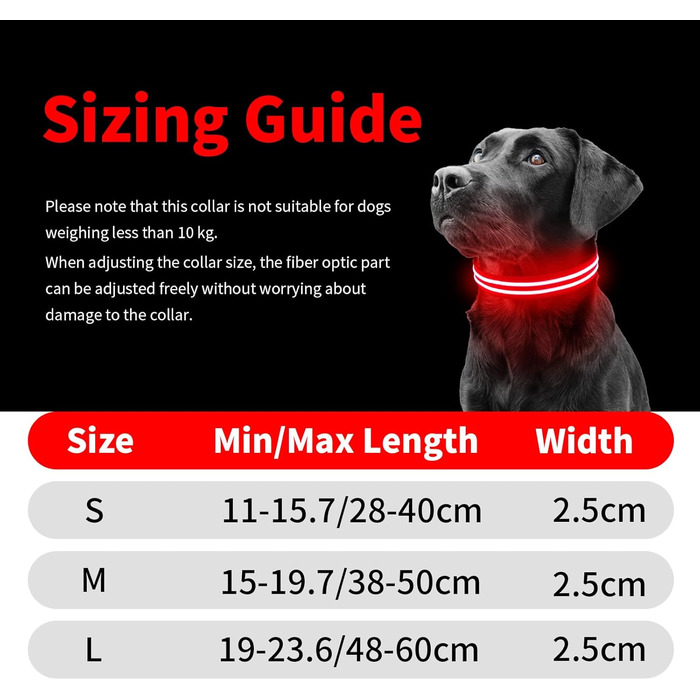 Світлодіодне нашийник для собак Leuchthalsband PcEoTllar, водонепроникний, для малих, середніх та великих собак, 3 режими світіння, зелений (червоний, синій)