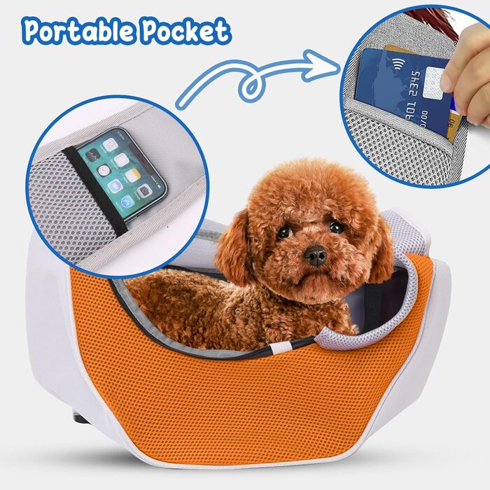 PETCUTE Сумка-переноска для собак та котів, чорна, до 4 кг, дихаюча, з поводком