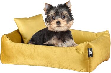 М'яке та зручне ліжко для собак Roé - ліжко-печеринка для маленьких собак, включає пакетики для збору відходів (S, гірчичний)