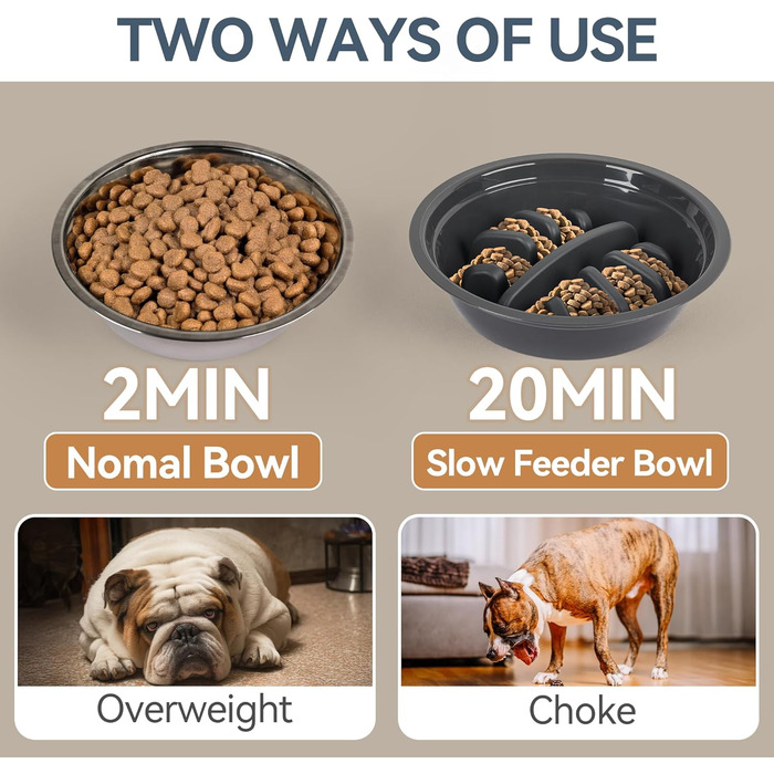 Підвищений годівниця для собак PAWISE, 5 рівнів регулювання, для собак маленьких, середніх та великих порід, з двома великими мисками з нержавіючої сталі, антиковзаюча, BPA free пластик