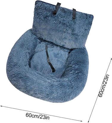 Автокрісло для собак: зручне та безпечне ліжко-крісло для автомобіля. Зручне, м'яке автоліжко для собак, відкидне, тепле, сірого кольору.