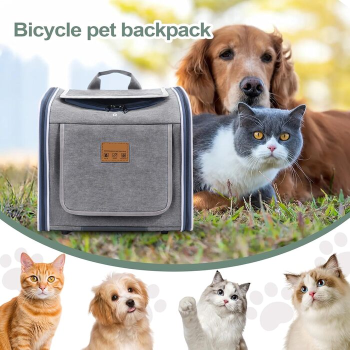 Крісло для собак на велосипед – переносна, дихаюча сумка – кошик для собак на велосипед – для безпеки на вулиці, поїздок, подорожей, прогулянок, сім'ї, катання на велосипеді, котів