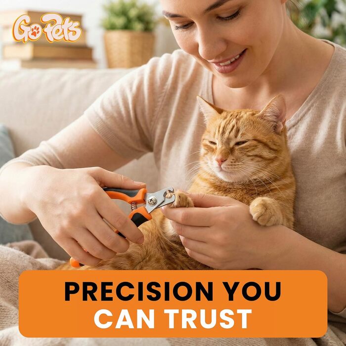 Професійний кігтеріз GoPets для малих та середніх собак і котів, сталеві леза з напилком, безпечний кутовий зріз