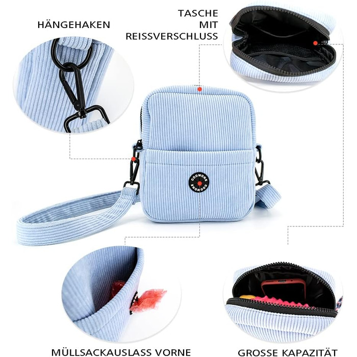 Сумка для ласощів для собак COOWONE: прогулянка, тренування, з дозатором для відходів (блакитна)