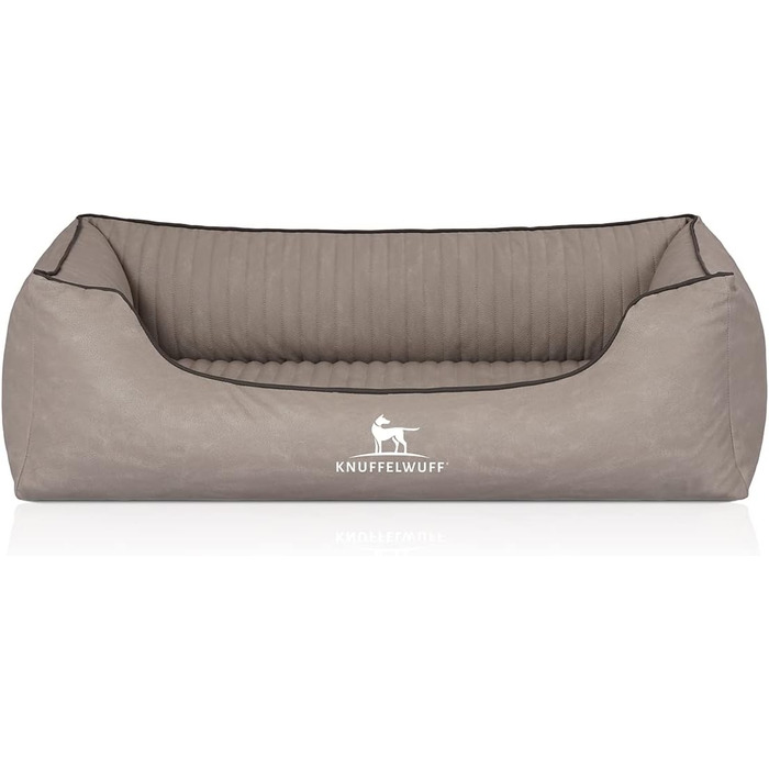 Ортопедичне ліжко для собак Knuffelwuff Columbia XL (105 x 75 см) з легкою очисткою, знімний чохол, для великих, середніх та малих собак (Світло-сірий)
