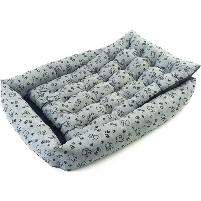 Водонепроникне ліжко для собак - ліжка для маленьких та великих собак - ліжко для собак з неслизьким дном - собачий кошик, лежанка (120x90x20, сірий колір)