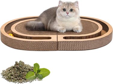 Nobleza Драбина-кіготь для котів велика 2-в-1, розкладна з іграшкою-м'ячиком та котячою м'ятою - високоякісна XXL драбина-кіготь для кількох котів, 60x40 см