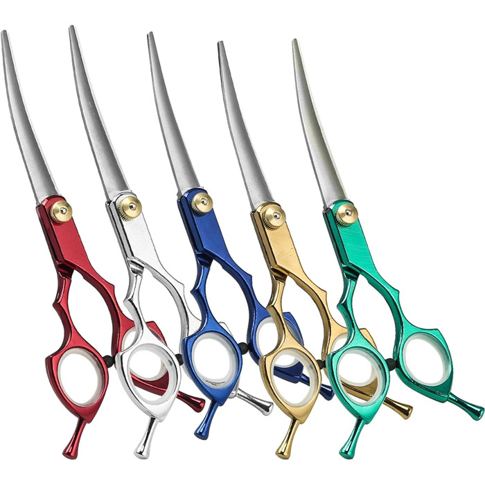 Вигнута ножиці для грумінгу домашніх тварин 6.8' - ножиці для собак та котів з нержавіючої сталі, для стрижки лап, вух, очей та шерсті (зелені)