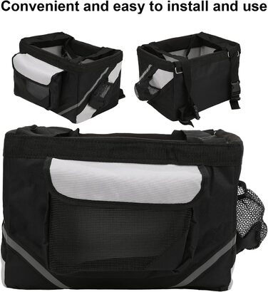 Велосумка для собак, водовідштовхувана, легко миється, кошик для велосипеда, кріплення на кермо з швидким закриттям, для вулиці, для котів, для маленьких собак, для дому