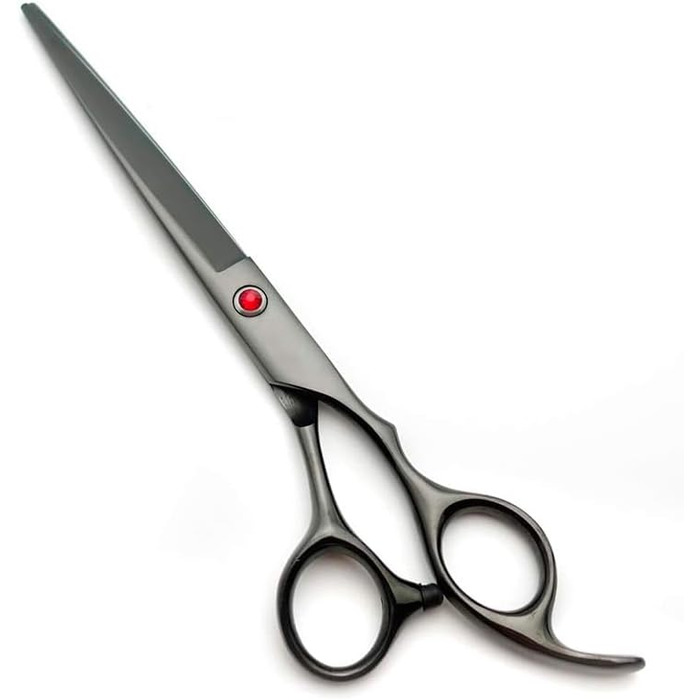 Професійний набір для грумінгу 7 дюймів: ножиці прямі та вигнуті, ножиці для фінальної обробки, гребінець та аксесуари, нержавіюча сталь, ергономічний дизайн, для догляду за тваринами вдома та в салоні, чорний