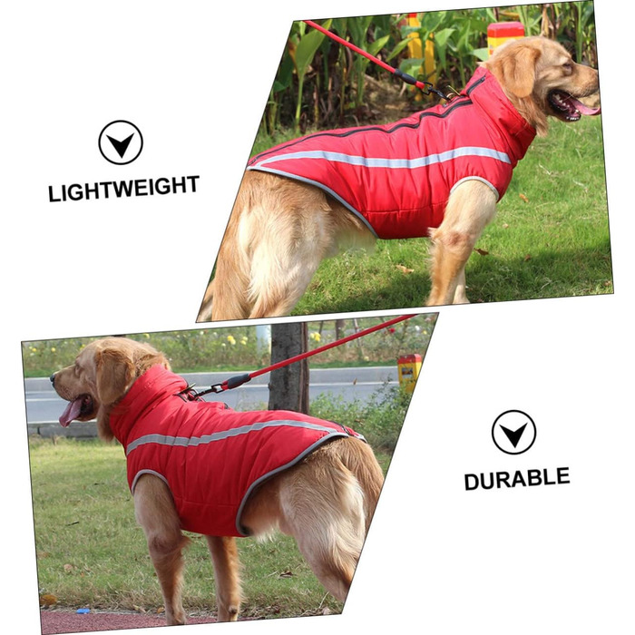 Водонепроникний дощовик для собак - дощовик для маленьких собак та цуценят (45x55 см, червоний)