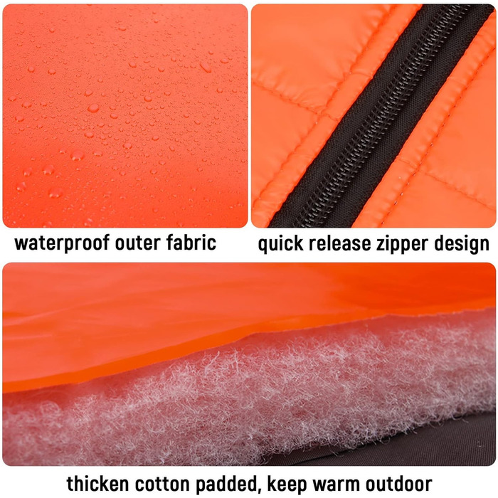 Водонепроникна зимова куртка для собак та котів SMALLLEE_LUCKY_STORE, оранжевого кольору, розмір M